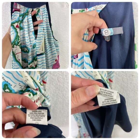 Anthropologie Eva Franco Cartographer Dress Asymmetrical Sleeveless Sz 2 - Picture 13 of 16